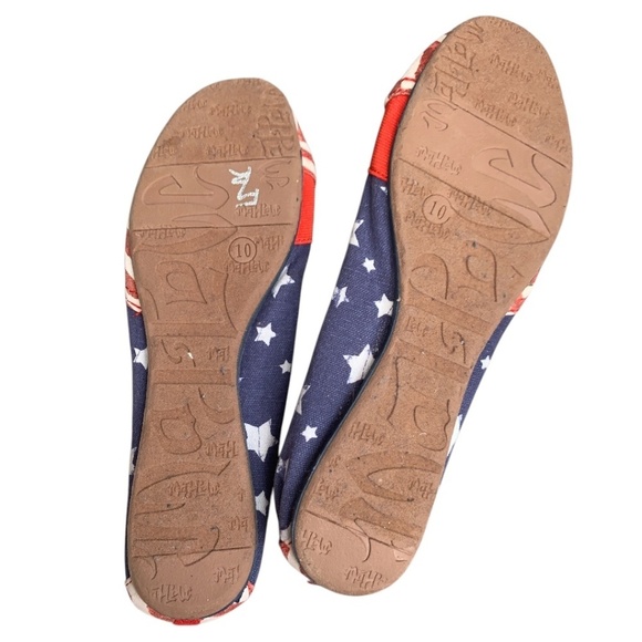Mad Love Women's Shoes Size 10 Flats Patriotic USA Flag Flats Cushion - Picture 5 of 7